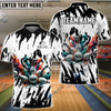 BlueJose Bowling And Pins Ink Broken Pattern Customized Name 3D Shirt (5 Colors)