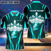 BlueJose Personalized Name and Team Name Bowling and Pins Multicolor 3D Shirt