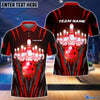 BlueJose Personalized Name and Team Name Bowling and Pins Multicolor 3D Shirt