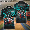 BlueJose Bowling And Pins Diamond Broken Customized Name 3D Shirt (4 Colors)