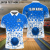 BlueJose Bowling And Pins Ink Color Pattern Customized Name 3D Shirt (4 Colors)