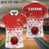 BlueJose Bowling And Pins Ink Color Pattern Customized Name 3D Shirt (4 Colors)