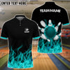 BlueJoses Bowling And Pins Ink Fire Pattern Customized Name 3D Shirt (4 Colors)