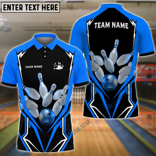 BlueJose Bowling And Pins Mech Warrior Customized Name, Team Name 3D Shirt (5 Colors)
