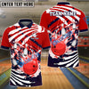 BlueJose Bowling And Pins Skull Hand Pattern Customized Name 3D Shirt (4 Colors)
