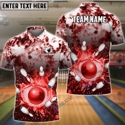BlueJoses Bowling And Pins Tie-Dye Pattern Customized Name, Team Name 3D Shirt (4 Colors)