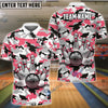BlueJose Bowling And Pins Color Camo Pattern Customized Name, Team Name 3D Shirt (4 Colors)