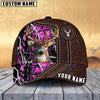 BlueJose Deer Hunting Premium Leather Pattern Personalized Name Cap (4 Colors)