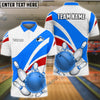 BlueJose Bowling And Pins Ribbon Pattern Customized Name, Team Name 3D Shirt (4 Colors)
