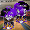 BlueJose Bowling And Pins Diamond Pattern Customized Name 3D Shirt (5 Colors)