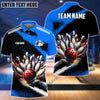 BlueJose Bowling And Pins Marble Pattern Customized Name 3D Shirt (4 Colors)
