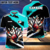 BlueJose Bowling And Pins Marble Pattern Customized Name 3D Shirt (4 Colors)