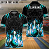 BlueJoses Bowling And Pins Tiger Pattern Customized Name, Team Name 3D Shirt (5 Colors)