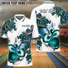 BlueJose Bowling And Pins Snake Pattern Customized Name 3D Shirt (4 Colors)