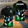 BlueJose Bowling And Pins Break Glass Pattern Customized Name 3D Shirt (5 Colors)