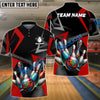 BlueJose Bowling And Pins Cube Pattern Customized Name 3D Shirt (4 Colors)