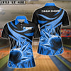BlueJose Bowling And Pins Broken Pattern Customized Name, Team Name 3D Shirt for Women (4 Colors)