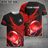 BlueJoses Bowling And Pins Galaxy Pattern Customized Name, Team Name 3D Shirt (4 Colors)