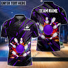 BlueJose Bowling And Pins Classic Fireworks Customized Name 3D Shirt (4 Colors)