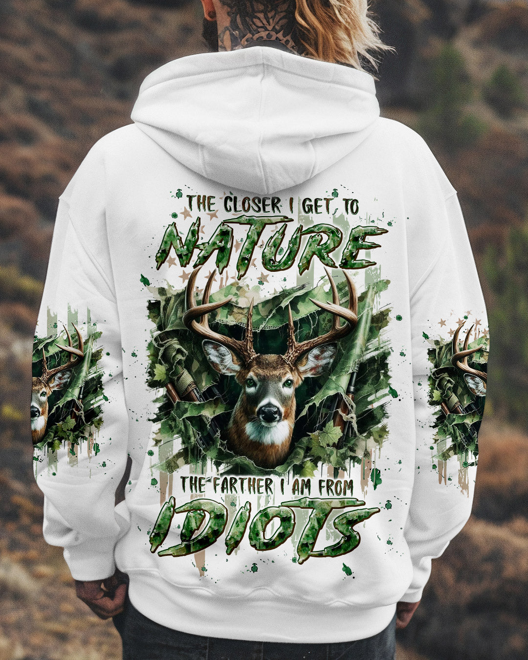 THE CLOSER I GET TO NATURE DEER HUNTING ALL OVER PRINT - TLPQ0509243