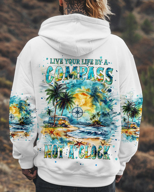 LIVE YOUR LIFE BY A COMPASS NOT A CLOCK BEACH ALL OVER PRINT - TLPQ1908242