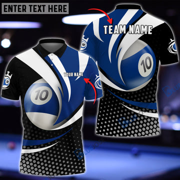 BlueJose Personalized Name, Team Name Billiard Ball 10 Player 3D Shirt