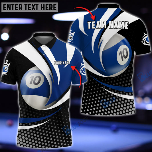 BlueJose Personalized Name, Team Name Billiard Ball 10 Player 3D Shirt