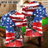 BlueJose Billiards Painted American Flag Personalized Name, Team Name Unisex Shirt