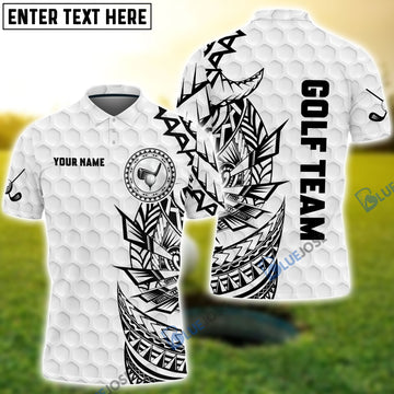 BlueJose Golf Pattern Tribal Personalized Name, Team Name Polo Shirt