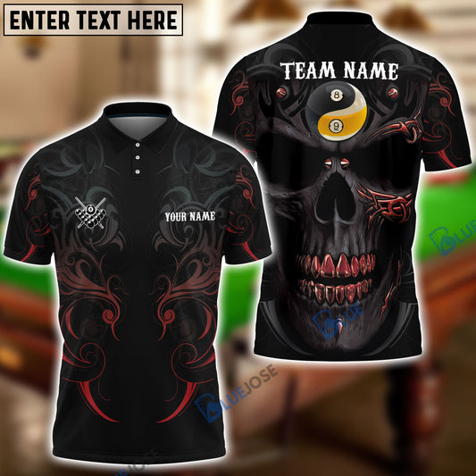 BlueJose Billiards Skull Yin Yang 8-Ball & 9-Ball Personalized Shirt