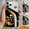 BlueJose Billiard Leather Pattern Personalized Name Phone Case