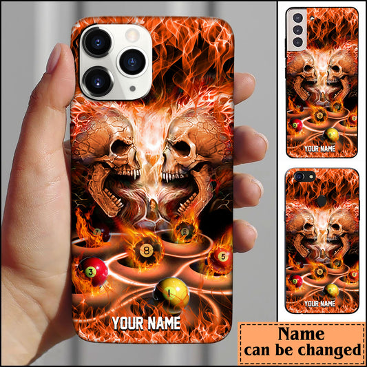 BlueJose Billiard Skull Head Personalized Name Phone Case
