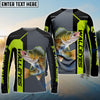 BlueJose Personalized Walleye Fishing Green Line Sport Jersey Fishing Shirts