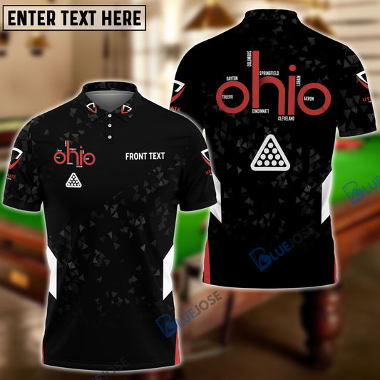 BlueJose Ohio Billiards Personalized Name Shirt
