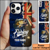 BlueJose Bass Fishing Blue Flag Personalized Name Phone Case (USA, CA, AU)
