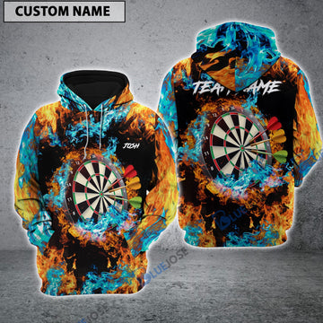BlueJose Dart Fire & Water Personalized Name Hoodie