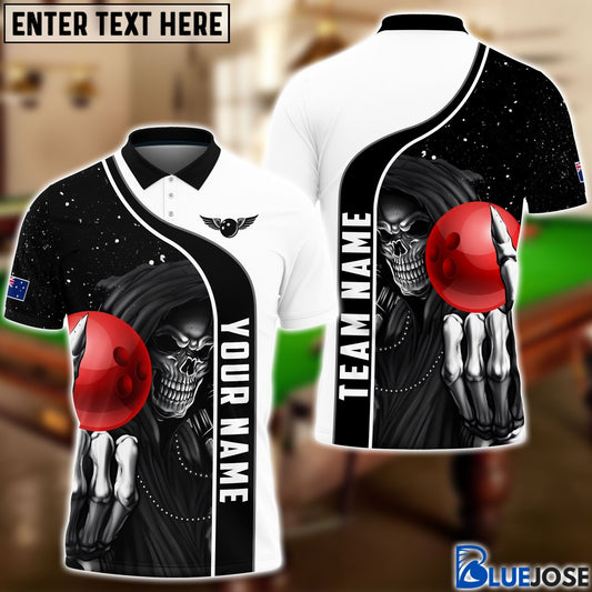 BlueJose Bowling And Reaper Customized Name 3D Shirt, Personalized Shirts For Bowling Players