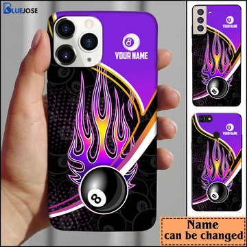 BlueJose Billiard Purple Personalized Name Phone Case