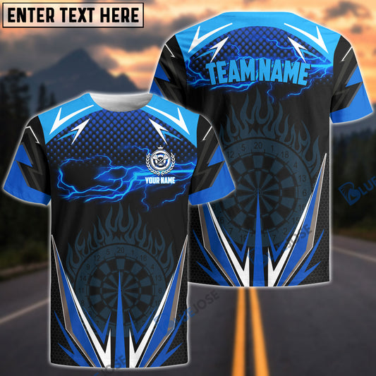 BlueJose Dart Blue Fire Personalized Name 3D Shirt
