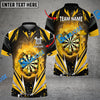 BlueJose Darts Dartboard Flaming Personalized Name, Team Name Shirt (4 Colors)