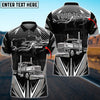 BlueJose Truck Thunder Lights Multicolor Option Personalized Name 3D Polo Shirt For Truck Driver