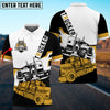Bluejose Trucker Black and Multicolor Truck Personalized Name 3D Polo Shirt For Truck Driver