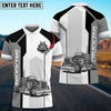 BlueJose Trucking Sporty Pattern Personalized Name 3D Polo Shirt For Truck Driver