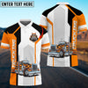 BlueJose Trucking Sporty Pattern Personalized Name 3D Polo Shirt For Truck Driver