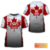 Pickleball Canada Flag Personalized Name 3D Tshirt Gift For Pickleball Player