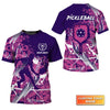Pickleball, Scritch Man Purple Pink Pattern Personalized Name 3D Tshirt Gift For Pickleball Player