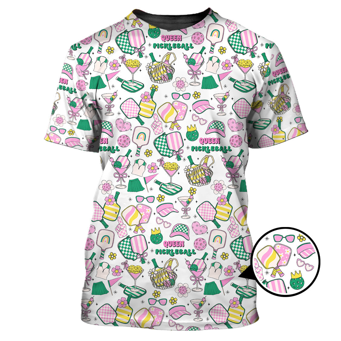 Personalized Name Women's Pickleball Shirt, Pickleball Queen T-Shirts, Gift For Pickleball Players