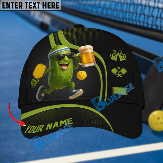 BlueJose Funny Pickleball Beer Hat, Custom Name Pickleball Cap For Men, Cool Gift For Pickleball Lovers And Beer