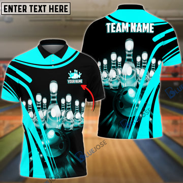 BlueJoses Bowling and Pins Winner Personalized Name, Team Name 3D Shirt