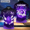 BlueJose Personalized Name and Team Name Thunder Color Bowling and Pins 3D Shirt